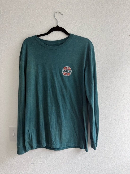 Ariat Other - Ariat Long Sleeve Crewneck Shirt in Teal Green with Chest Logo SZ Large